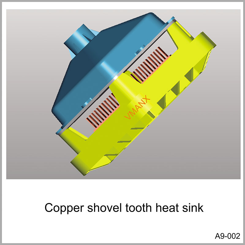 Copper shovel tooth heat sink 