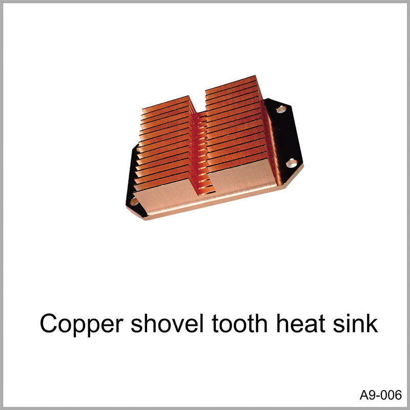 Copper shovel tooth heat sink
