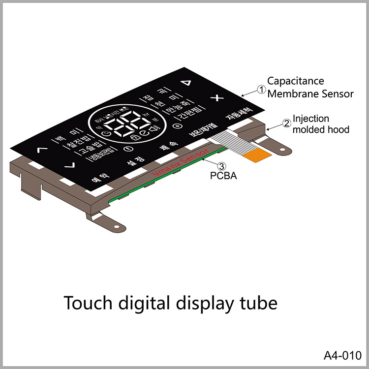 Touch digital display tube